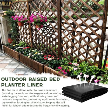63 * 114 inch Raised Garden Bed Liner, Non Woven Fabric Liner for Large Veg Trough, Keeps Soil Contained and Water Drained - size: 63*114