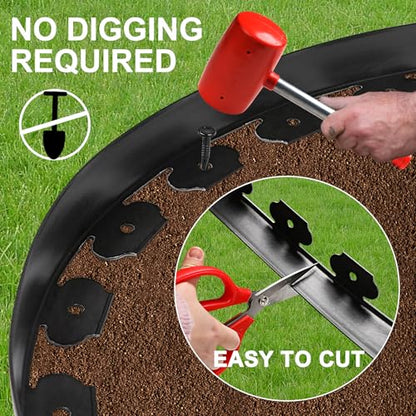 1.5 Inch x 33FT Garden Edging Border,Landscaping with 45pcs Spikes - size: 1.5IN x 33FT