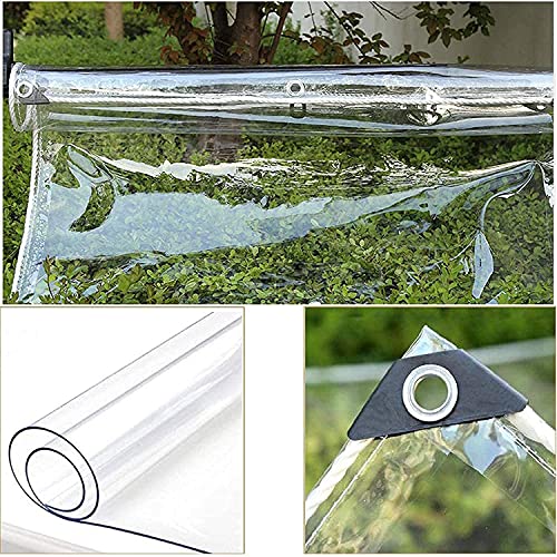 Clear Vinyl Tarp - 0.35mm Clear PVC Tarp, with Grommets and Tying Rope - Duty Heavy Tear Resistant Cover for Camping, Plants Greenhouse, Cars, Patio and Pavilion (4' x 6') - size: 4' x 6'