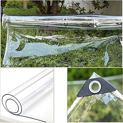 Clear Vinyl Tarp - 0.35mm Clear PVC Tarp, with Grommets and Tying Rope - Duty Heavy Tear Resistant Cover for Camping, Plants Greenhouse, Cars, Patio and Pavilion (4' x 6') - size: 4' x 6'