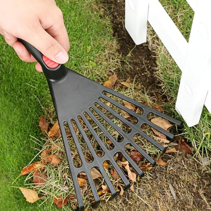 GANAZONO 2PCS Plastic Garden Pitchfork Rakes Leaf Grabber Claws Lawn Leaf Rake Practical Garden s Loosening Soil s Handheld Thatch Black