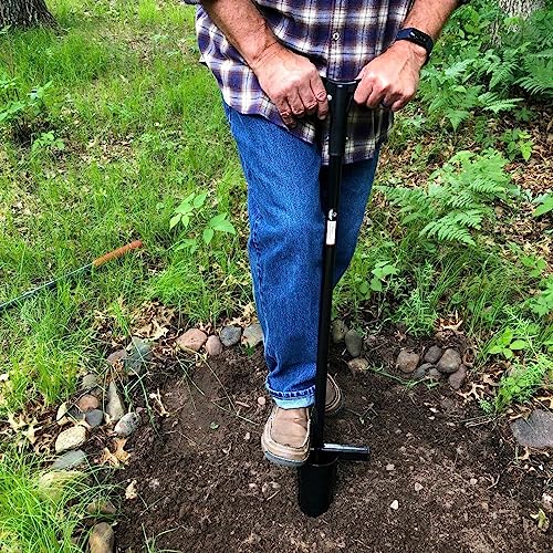 Bulb Planter Long Handle 39" Garden Tool - Walden Perfect Planter with Foot Bar for Tulips, Daffodils, Flowers - Heavy Duty Steel Bulb Transplanter Digger with Depth Markers, No Bending
