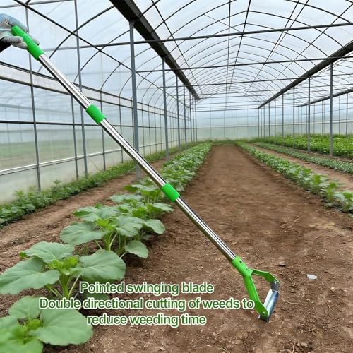 GLOGLOW Stirrup Hoe Replacement Head, Carbon Steel, Green - color: Green
