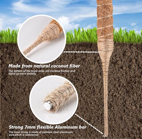 MAFONE Moss Pole, 47 Inch Bendable Moss Pole Monstera Plant Support - size: 47inch