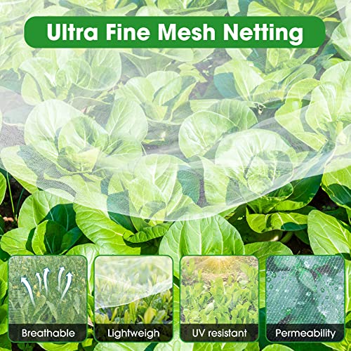 Unves 10'x12'Garden Netting, Bird Mosquito Netting Row Covers Bird Net - size: 10 x 12 Ft x 1 pc