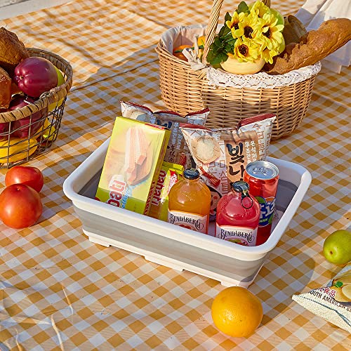 Goderewild Collapsible Dish Pan, 10L (2.6 Gal) Foldable Sink Tub, Gray - color: Gray