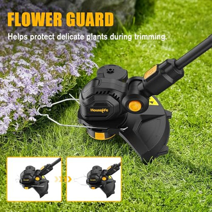 3-IN-1Cordless Weed Eater Compatible with Dewalt 20V MAX Battery, 12-Inch String Trimmer Edger & Mini Mower, 8500RPM Auto Feed Weed Wacker w/Adjustable Handle (Tool Only)