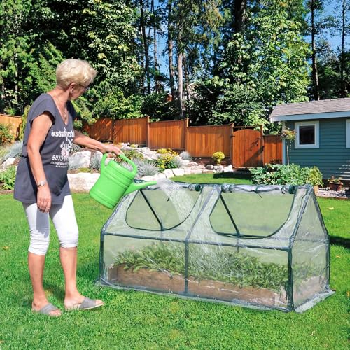 BPS 6x3x3 FT Mini Greenhouse with Roll-Up Zipper Windows, Transparent PVC - color: Transparent, size: 6x3x3 FT