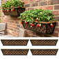 LaLaGreen Deck Wall Planter (24 in, 4 Pack) Black Horse Trough Window Box - size: 24" (61cm) x 4 pack