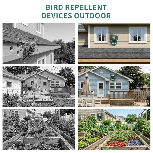 2026 New Solar Ultrasonic Bird Repellent Outdoor,Woodpecker Deterrent for House,Keep Birds Away,Goose Pigeon Bird Deterrents for Outside,Birds Scare Devices for Balconies Yard Garden Farm Orchard1 Pcs