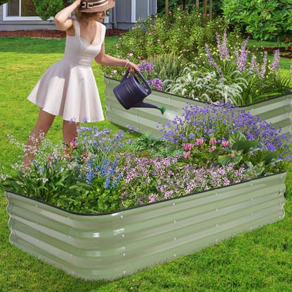 1MORE Raised Garden Bed,4 in 1 Modular Planter Raised Bed,5x3x1ft,Green-1Pk - color: Green, size: 1pack-5X3X1