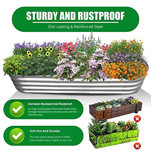 6 ft x 2 ft Raised Garden Bed Metal Elevated Planter for Vegetable Flower Herb (2pk)