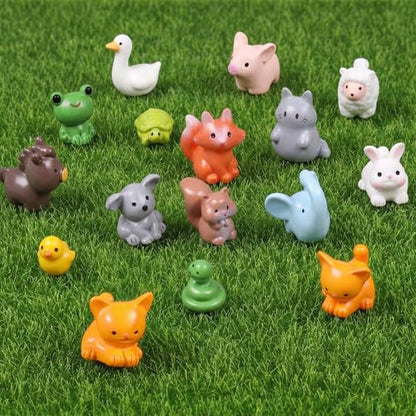 Sibba 30 Pcs Mini Forest Animals Figurines, Mini Resin Animal Miniature