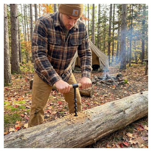 25mm Heavy Duty Steel Scotch Eye Wood Auger Drill Kit for Bushcraft - size: 25mm