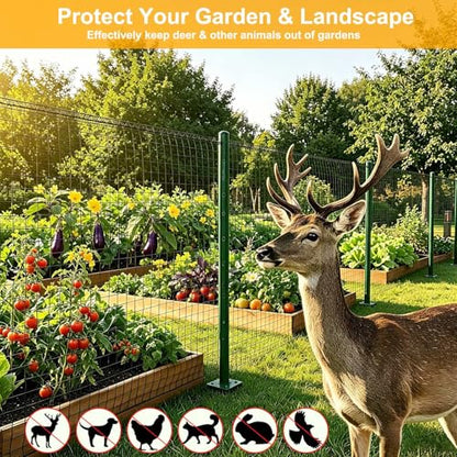 Deer Fence Netting, 55gsm Plastic Temporary Mesh Fencing, 7x50ft - size: 7 x 50 Feet