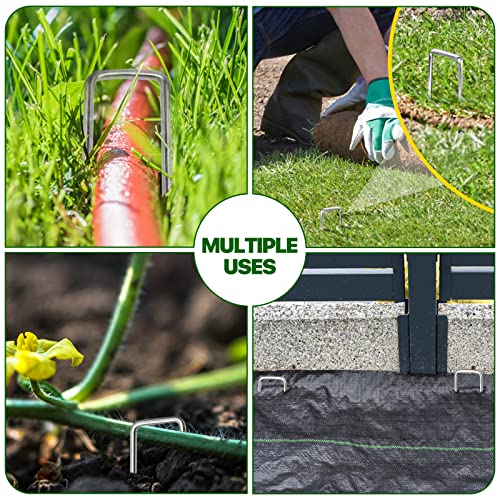 4 Inch Landscape Staples Galvanized Garden Stakes 100 Pack - size: 4inch100pcs