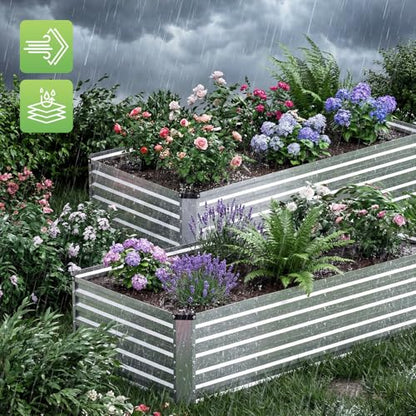 DUMOS Galvanized Raised Garden Bed Outdoor, Planter Box, 8x4x2ft 2 Pack - color: Silver, size: 8×4×2ft (2 Pack)