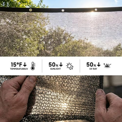 ShadeMart 50% Black Sun Shade Cloth 12' x 24' UV Block for Garden Plants - color: Black, size: 1 2' X 2 4'