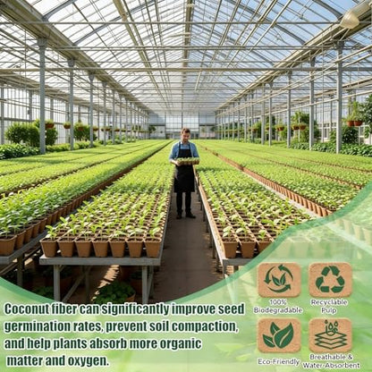 500 Sets Seed Starter Plant Pot Kit, 2.36" Square Peat Pots, Compressed Coir Fiber Potting Soil, Biodegradable Nursery Pot Bulk, Garden Germination Container with Planting Labels for Plant