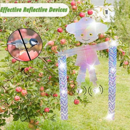 Hanging Bird Scare Reflective Devices, Scarecrow Highly Reflective Bird Deterrents Double-Sided Reflectors Keep Birds Away for Garden, Orchards, Patio, Yard (Scarecrow)