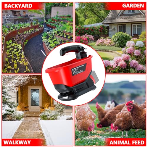 Electric Grass Seed Spreader for Milwaukee M18 18V Battery, Handheld Fertilizer Spreader for Lawn, Portable Granule Spreader for Seed, Feed, Salt, and Melt (Tool Only)
