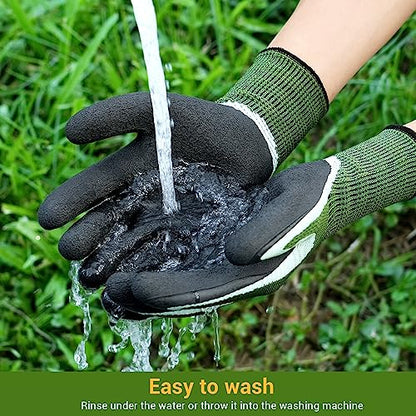 DOFOWORK Gardening Gloves - 6 Pair Gardening Gloves for Women/Men with Grip - color: Blue & Green, Large