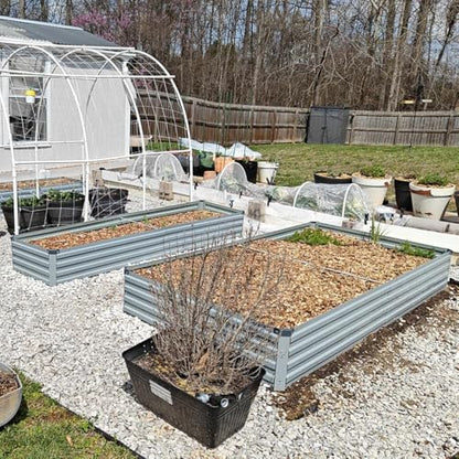 Foxlang 8x4x1ft(2 PCS) Galvanized Raised Garden Bed - color: Gray