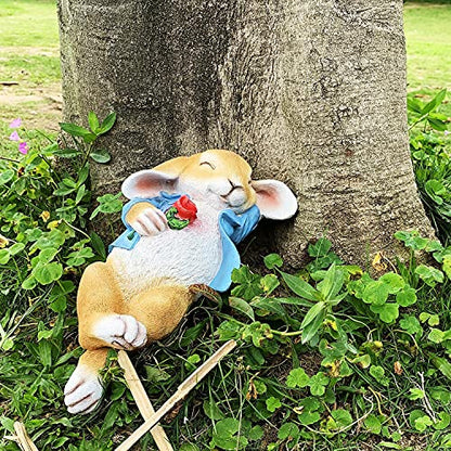 iRonrain Garden Statues Rabbit, Fantasy Bunny Outdoor Art Décor