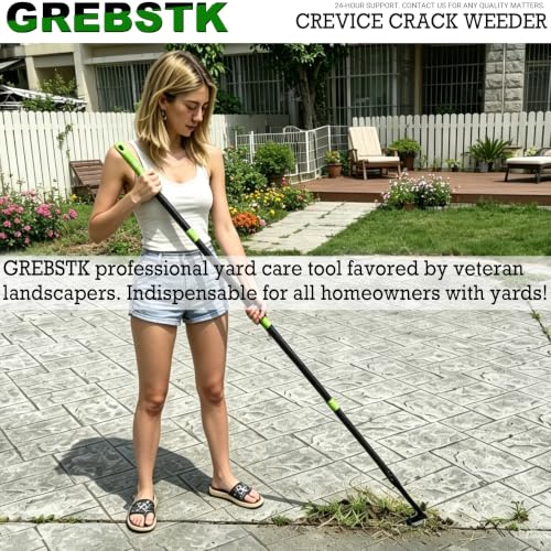 GREBSTK Crack Weeder Crevice Weeding Stainless Steel Tool Adjustable, 63 in - size: 63in Crack Weeder