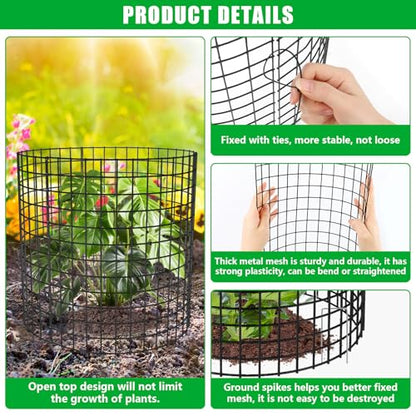 5 Pack Plant Protectors from Animals, 17x14" Plant Cages for Outdoor Plants - size: 5 PACK-17x14inch