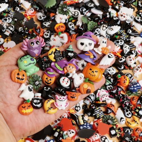 50PCS Halloween Mini Resin Figures, Random Styles Halloween Figurines - color: Halloween-a-random