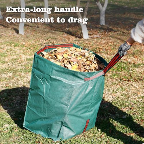 4-Pack 40-Gallon Reusable Collapsible Yard Waste Bags with Dustpan - style: 4 pack Yard Waste Bags