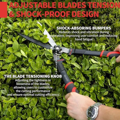 GARTOL 23" Heavy Duty Hedge Shears, 9" Wavy Blade Clippers