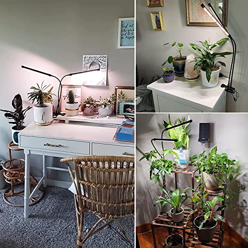 Wolezek Clip on Grow Lights for Indoor Plants, Full Spectrum 6000K - color: White-2 Head