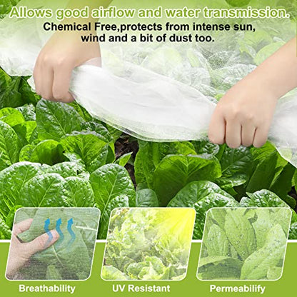 RIFNY Garden Netting for Raised Beds Garden Protection Plant, 2 Pcs 10x33Ft - color: White-2 Pack, size: 10x33 ft