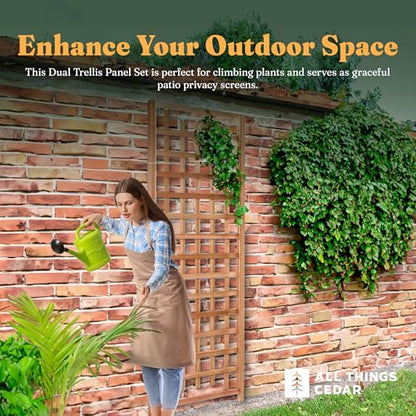 All Things Cedar Garden Trellis Panel for Climbing Plants, 33 x 84 Inch - size: Single Panel