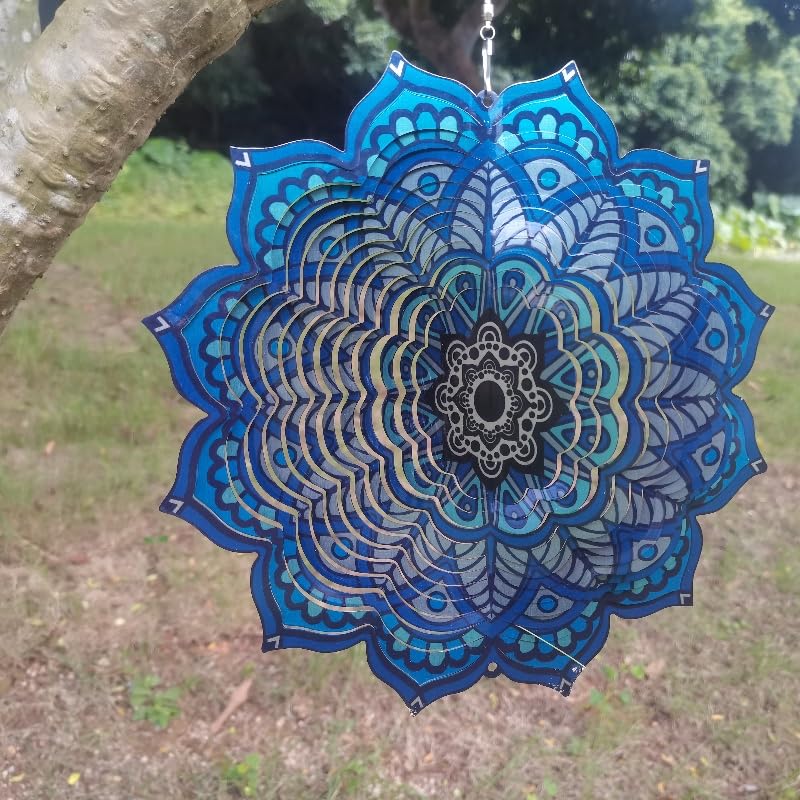 Wind Spinner Outdoor Mandala, Hanging Wind Spinners Garden 10"