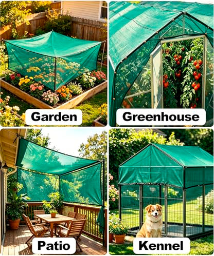 E.share 40% Green Shade Cloth, 12ft x 18ft Sun Shade Netting with Grommets - size: 40%-12 FT x 18 FT