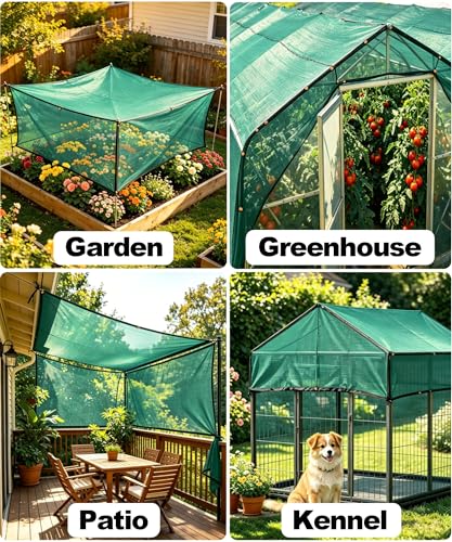 E.share 40% Green Shade Cloth, 12ft x 36ft Sun Shade Netting with Grommets - size: 40%-12 FT x 36 FT