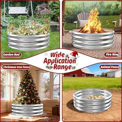 TBMLC 1FT Tall Heavy-Duty 3FT Diameter Round Steel Rised Garden Bed Silver - color: Silver, size: 36" Diameter X 12" Tall