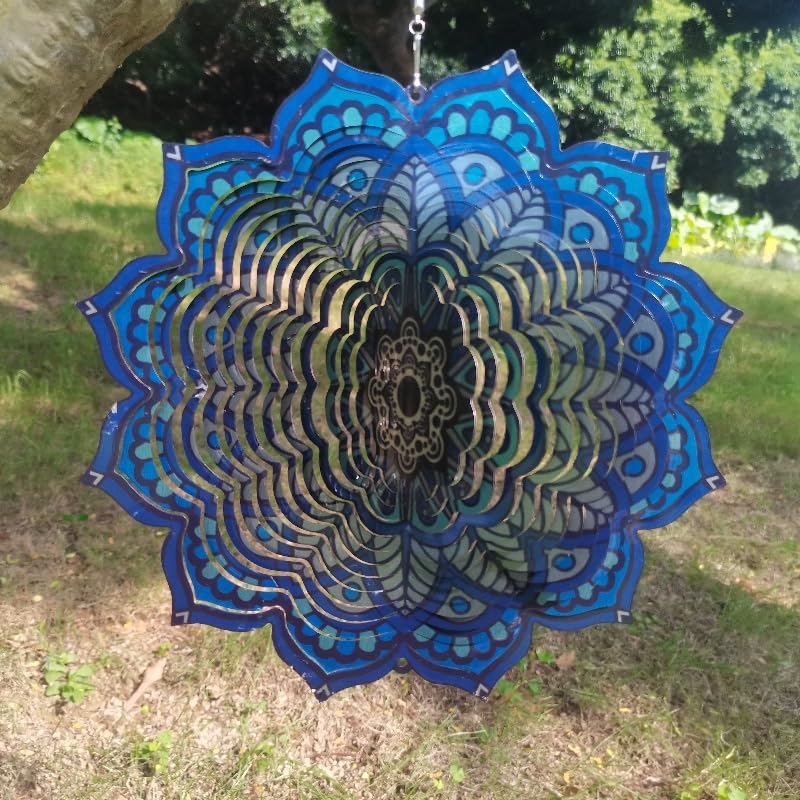 Wind Spinner Outdoor Mandala, Hanging Wind Spinners Garden 10"
