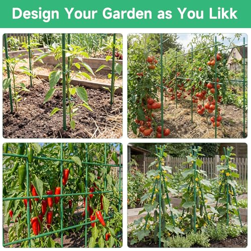 100 Pcs Garden Stakes 16 Inch DIY 4ft 5ft 6ft 7ft 8ft Tomato Plant Stakes