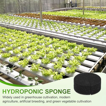 M METERXITY 50-Pack Hydroponics Sponges, 2.76 Inch Growing Media Cylindrical Sponges for Planting Gardening Tool/Grow Seedlings/Home Vegetable Flower, Soilless Cultivation Seedling [Black] - color: Black, size: 2.76 Inch