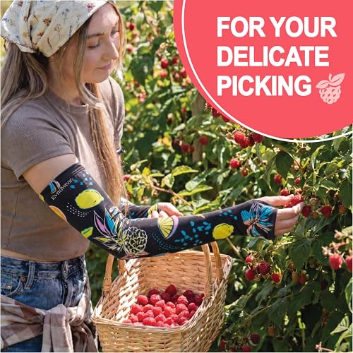 Evridwear Gardening Sleeves,UV Protection Cooling Arm Sleeve Women Men - color: Tropical Fruits, size: Large/Extra Large
