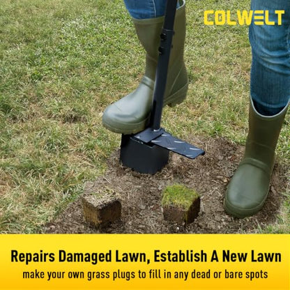 Colwelt Sod Plugger Tool Square, Grass Plug Tool for Lawn, Sod Cutter Hand