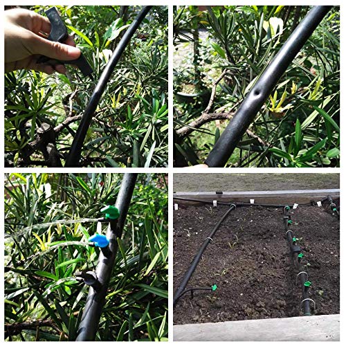 60-Pack Flag Drip Emitters for Drip lrrrigation, 3 Sizes,1/2/4 GPH