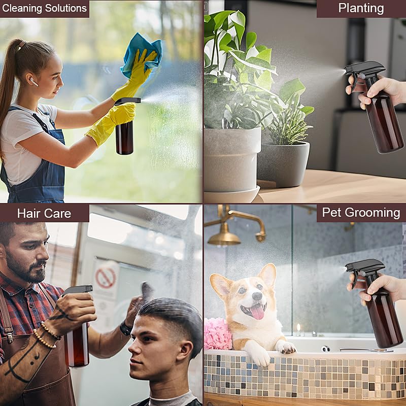 12oz/350ml Plastic Spray Bottles 1 Pack, Adjustable Mist/Stream - color: 12oz-Brown
