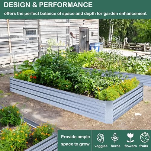 Galvanized Raised Garden Bed 8x4x1ft Single Unit - size: 8x4x1ft (1 PC)