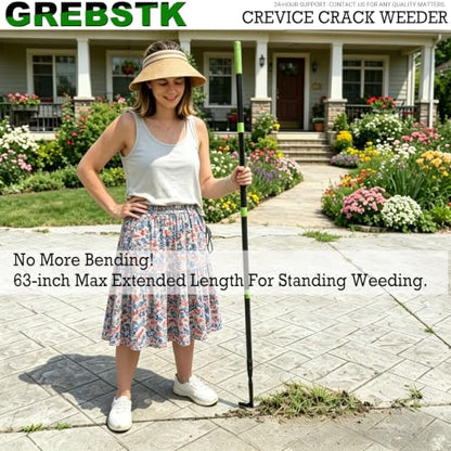 GREBSTK Crack Weeder Crevice Weeding Stainless Steel Tool Adjustable, 63 in - size: 63in Crack Weeder