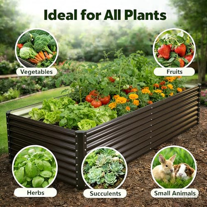 6x3x2ft Raised Garden Bed, Deep Root Planter Box, Black,1 Pack - size: 6x3x2FT-Black